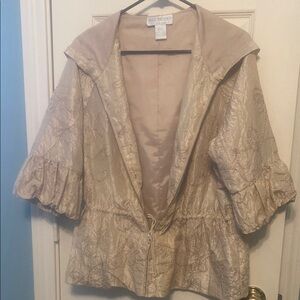 Gold Floral Jacket with Ruffled Sleeves